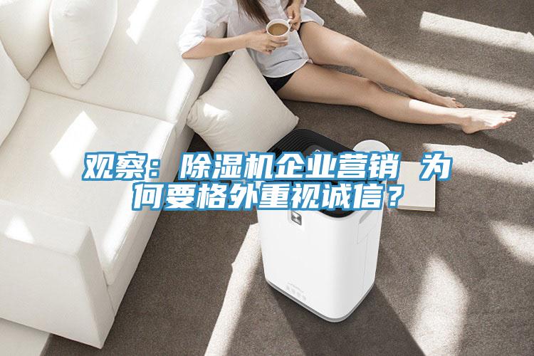 觀察：除濕機企業營銷 為何要格外重視誠信？