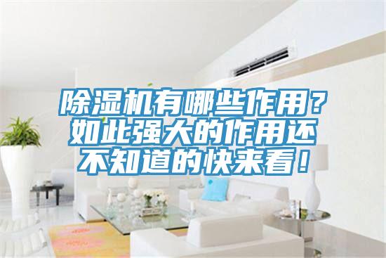 除濕機有哪些作用？如此強大的作用還不知道的快來看！