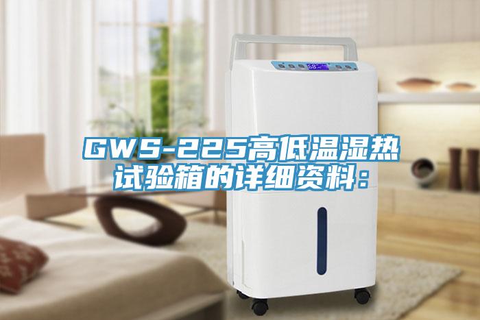 GWS-225高低溫濕熱試驗箱的詳細資料：