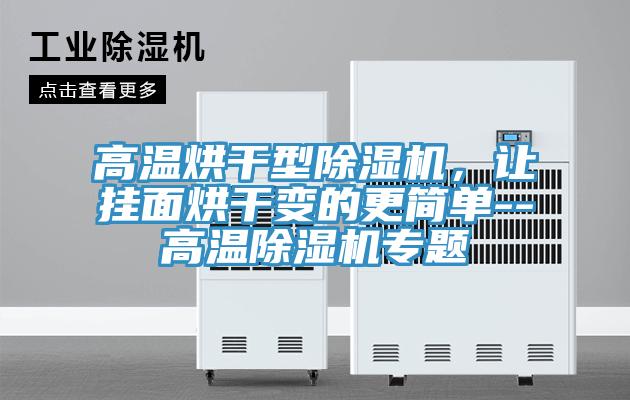 高溫烘干型除濕機，讓掛面烘干變的更簡單--高溫除濕機專題