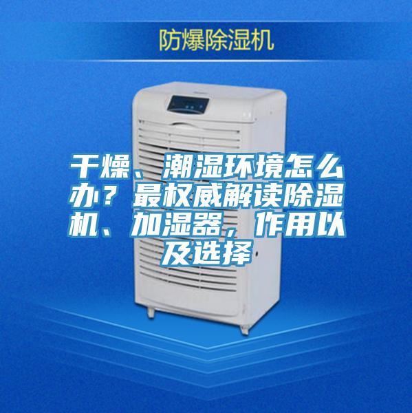 干燥、潮濕環(huán)境怎么辦？最權(quán)威解讀除濕機、加濕器，作用以及選擇