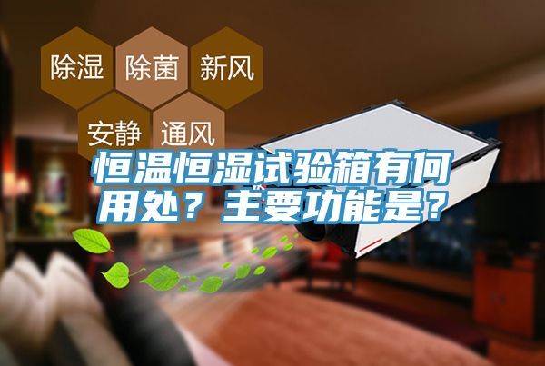 恒溫恒濕試驗箱有何用處？主要功能是？